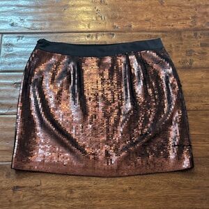 Banana Republic Copper Sequin Mini Skirt